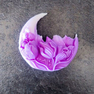 Candela Decorativa Mezza Luna Fiorita
