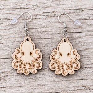 Orecchini "Octopus" in legno