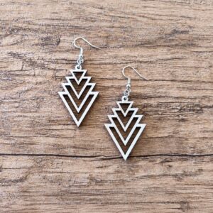 Orecchini Chevron in Legno