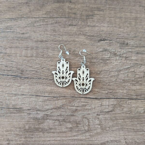 Orecchini "Mano di Fatima" in Legno